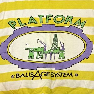 Vintage 1990s 'Ton Sur Ton' Color Block Sweatshirt Mens Medium Striped Stains